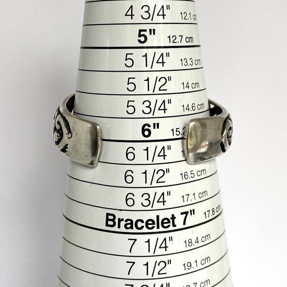 Sterling Silver 925 Chunky Openwork Scrollwork Wide Cuff Bracelet Sz 6" 36g - Picture 11 of 16